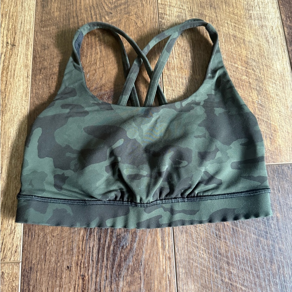 LULULEMON || Camo Green Sports Bra